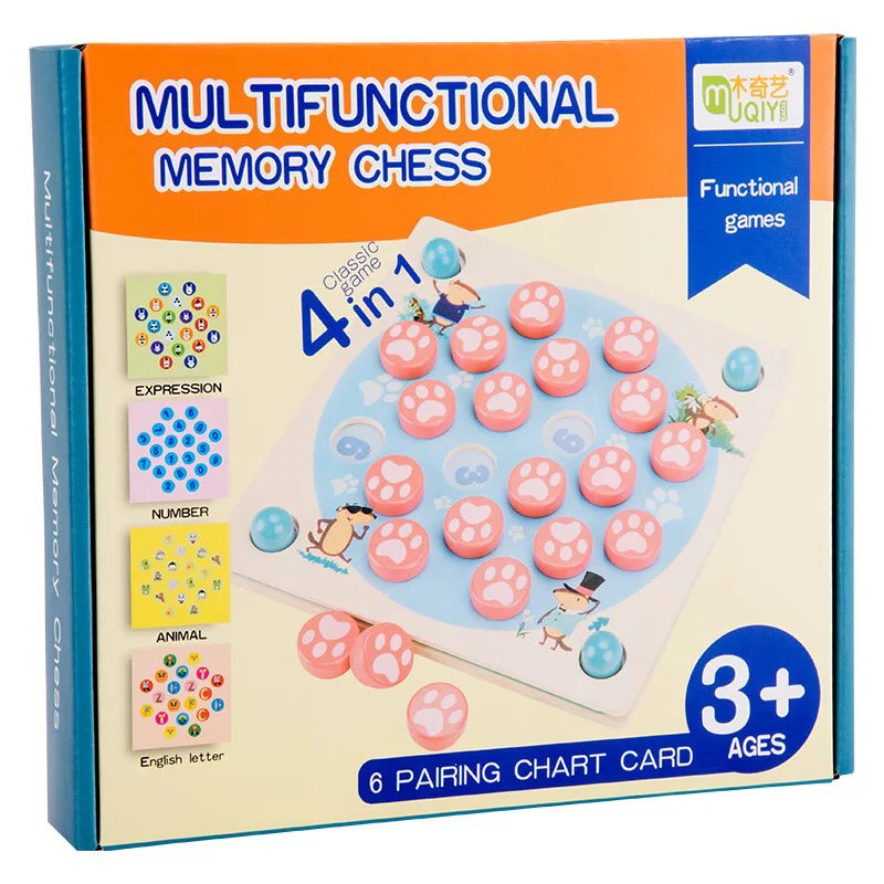 Настольная игра 4-в-1 Мемори, шахматы, шашки, гомоку