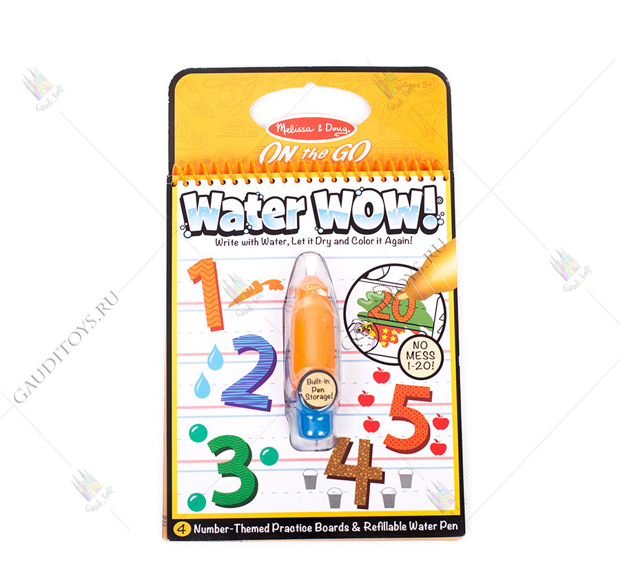 Многоразовая водная раскраска Water WOW! Цифры Melissa&Doug