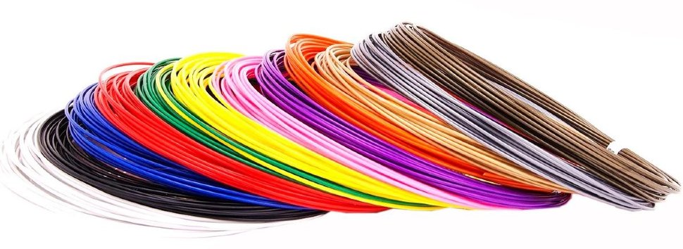 Пластик цветной ABS для 3D ручки DW2, 8 цветов по 10 м
